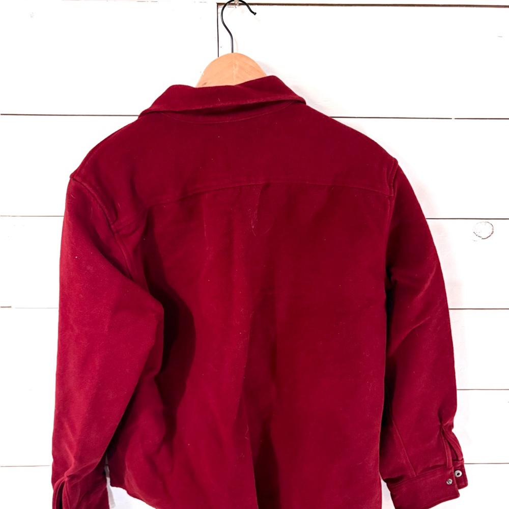 American Eagle Maroon Snap Button Heavy Flannel Overshirt Jacket | Size L - Picture 5 of 5